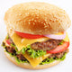 Cheeseburger on a White Background Wall Decal