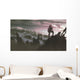 Astronaut Standing Ruined Building Wall Decal