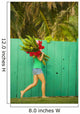 Woman holding red and pink ginger flowers Wall Mural