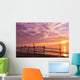 A Fence Along The Water's Edge At Sunrise At Cabo Pulmo Wall Mural