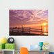 A Fence Along The Water's Edge At Sunrise At Cabo Pulmo Wall Mural