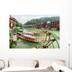 Parked Wooden Tourist Boats Wall Decal