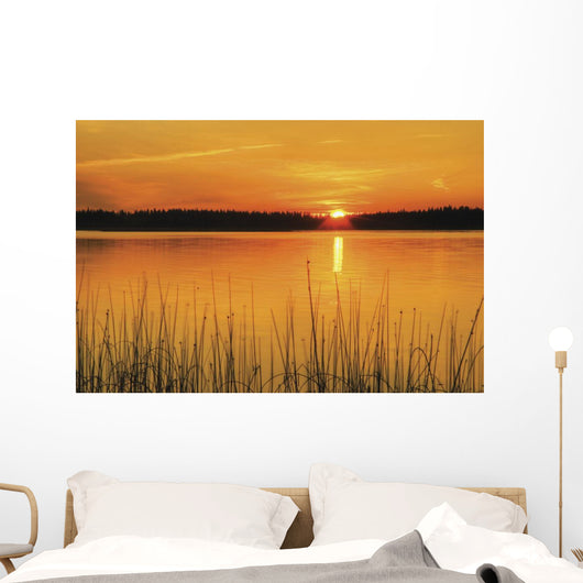 Sunset On Anglin Lake In Prince Albert National Park Wall Mural