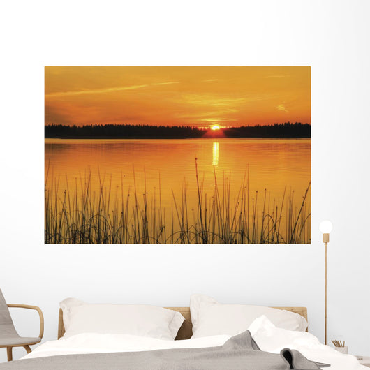 Sunset On Anglin Lake In Prince Albert National Park Wall Mural