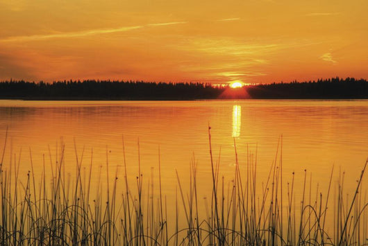 Sunset On Anglin Lake In Prince Albert National Park Wall Mural