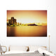 Hawaii, Oahu, Honolulu, Waikiki and Diamond Head at sunrise Wall Mural