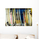 row of surfboards outside of a surfshop Wall Mural