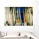 row of surfboards outside of a surfshop Wall Mural