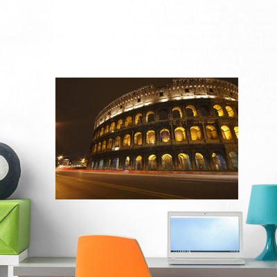 Night Lights Colosseum Wall Mural shown on a wall