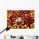 Crab on bright yellow and red background Wall Mural