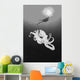 Hawaii, Lanai, Octopus In Ocean Water, Diver In Background Wall Mural