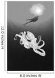 Hawaii, Lanai, Octopus In Ocean Water, Diver In Background Wall Mural