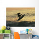Hawaii, Big Island, Kona, Surfer At Sunset Wall Mural