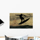 Hawaii, Big Island, Kona, Surfer At Sunset Wall Mural
