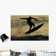 Hawaii, Big Island, Kona, Surfer At Sunset Wall Mural