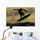 Hawaii, Big Island, Kona, Surfer At Sunset Wall Mural