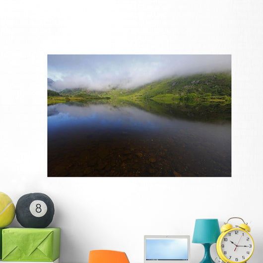 Morning Mist Over Gougane Barra Lake In West Cork Wall Mural