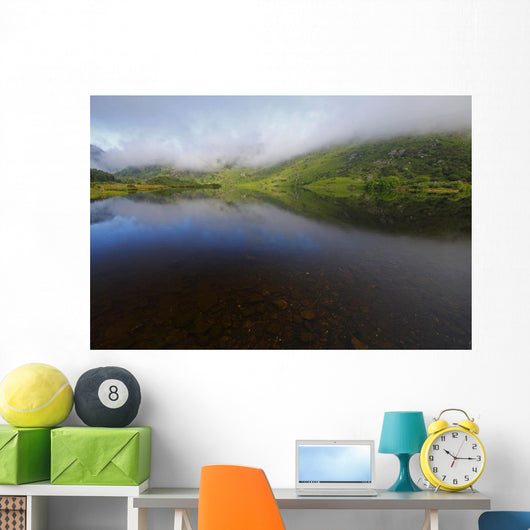 Morning Mist Over Gougane Barra Lake In West Cork Wall Mural