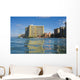 Sheraton Waikiki And Royal Hawaiian Hotel seen from Pacific ocean Wall Mural