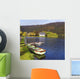 St Finbarre's Oratory And Rowing Boats On Shore Of Gougane Barra Lake Wall Mural