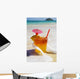 Mai Tai Getting Splashed By A Wave As It Rest On The Beach Wall Mural