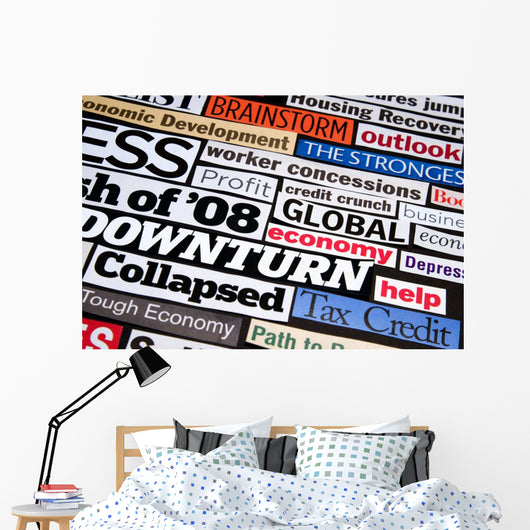 Economic Headlines Wall Mural
