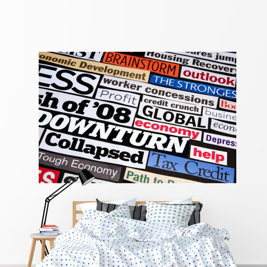 Economic Headlines Wall Mural