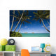 Palm tree over Pacific ocean with Mokulua island in background Wall Mural