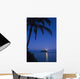 Palm tree over Pacific ocean with Mokulua island in background Wall Mural