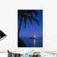 Palm tree over Pacific ocean with Mokulua island in background Wall Mural