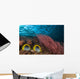 Malaysia, Alcyonarian Coral and pair of Spot-Tailed Butterflyfish Wall Mural