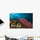 Malaysia, Alcyonarian Coral and pair of Spot-Tailed Butterflyfish Wall Mural