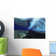 Micronesia, Ocean swell seen from underwater over reef Wall Mural