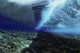 Micronesia, Ocean swell seen from underwater over reef Wall Mural