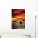 Indonesia, Lombok, Senggigi, Boats On The Water At Sunset Wall Mural