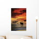 Indonesia, Lombok, Senggigi, Boats On The Water At Sunset Wall Mural