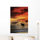 Indonesia, Lombok, Senggigi, Boats On The Water At Sunset Wall Mural