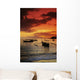 Indonesia, Lombok, Senggigi, Boats On The Water At Sunset Wall Mural