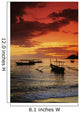 Indonesia, Lombok, Senggigi, Boats On The Water At Sunset Wall Mural