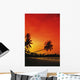 Indonesia, Tourist resort and beach at sunset Wall Mural