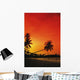 Indonesia, Tourist resort and beach at sunset Wall Mural