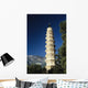 China, View of pagoda with mountain in background Wall Mural
