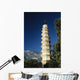 China, View of pagoda with mountain in background Wall Mural