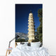 China, View of pagoda with mountain in background Wall Mural