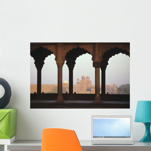 India, View of Red Fort from Jama Masjid Wall Mural