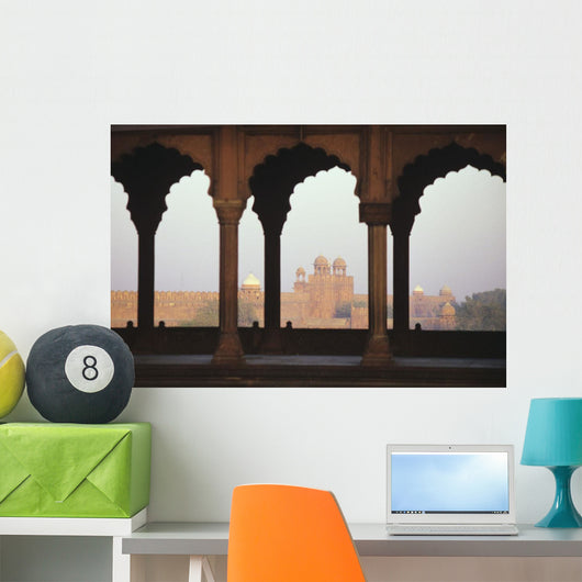 India, View of Red Fort from Jama Masjid Wall Mural