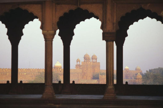 India, View of Red Fort from Jama Masjid Wall Mural