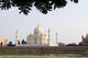 India, Temple burial site seen from Yamuna River at sunset Wall Mural