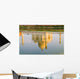 India, Agra, Taj Mahal, Temple Reflection At Sunset On Yamuna River Wall Mural