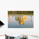 India, Agra, Taj Mahal, Temple Reflection At Sunset On Yamuna River Wall Mural